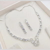 Aamrapali Glamour Silver Plated Shine American Diamond Necklace Set