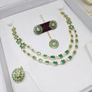 Aamrapali Glamour Gold Plated Shine Crystal Stone Necklace Set