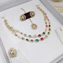 Aamrapali Glamour Gold Plated Shine Crystal Stone Necklace Set