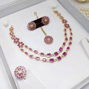 Aamrapali Glamour Gold Plated Shine Crystal Stone Necklace Set