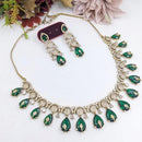 Aamrapali Glamour Gold Plated Shine American Diamond Necklace Set