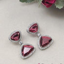 Aamrapali Rhodium Polish Austrian Sparkle And Crystal Glam Dangler Earrings