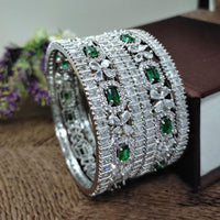 Aamrapali Rhodium Plated Designer American Diamond Bangles
