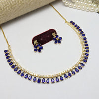 Aamrapali Elegant Teardrop Necklace and Floral Earrings Set  
