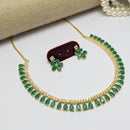 Aamrapali Elegant Teardrop Necklace and Floral Earrings Set  