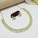 Aamrapali Elegant Teardrop Necklace and Floral Earrings Set  