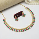 Aamrapali Elegant Teardrop Necklace and Floral Earrings Set  