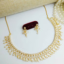 Aamrapali Elegant Teardrop Necklace Set with pearl Drops and Floral Earrings 
