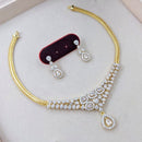 Aamrapali American Diamond Sparkling Teardrop Necklace Set and Earrings 