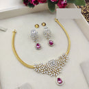 Aamrapali American Diamond Sparkling Teardrop Necklace Set and Earrings