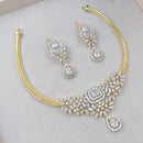 Aamrapali American Diamond Sparkling Teardrop Necklace Set and Earrings