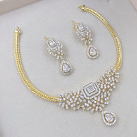 Aamrapali American Diamond Sparkling Teardrop Necklace Set and Earrings