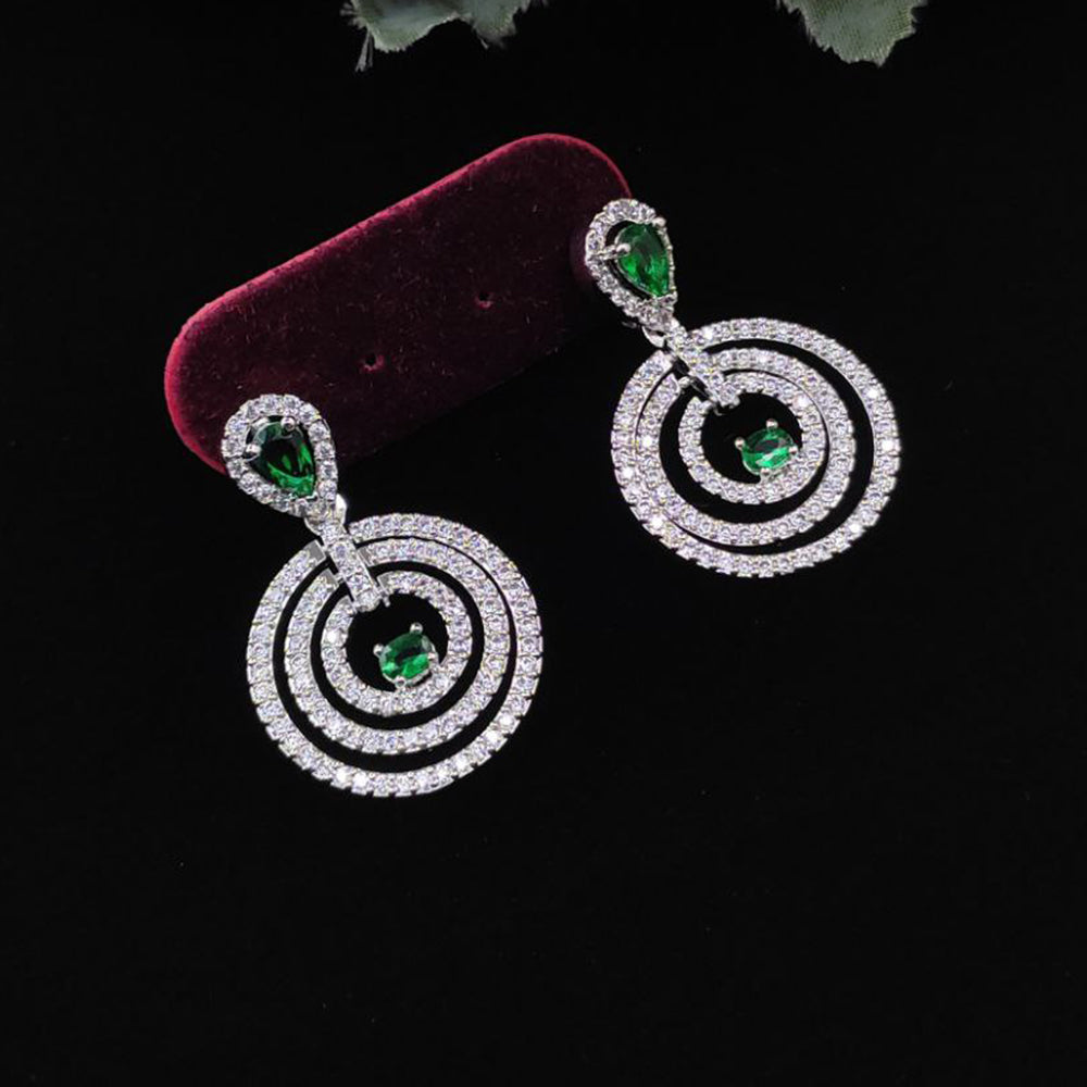 Aamrapli American Diamond Circular Motif Dangler Earrings
