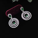 Aamrapli American Diamond Circular Motif Dangler Earrings