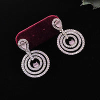 Aamrapli American Diamond Circular Motif Dangler Earrings
