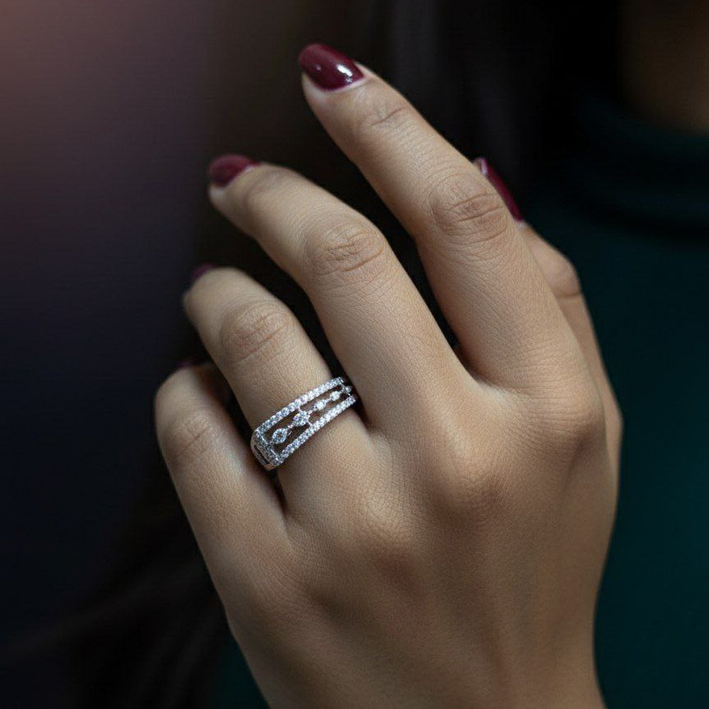 Aamrapali Radiant American Diamond Solitaire Inspired Ring