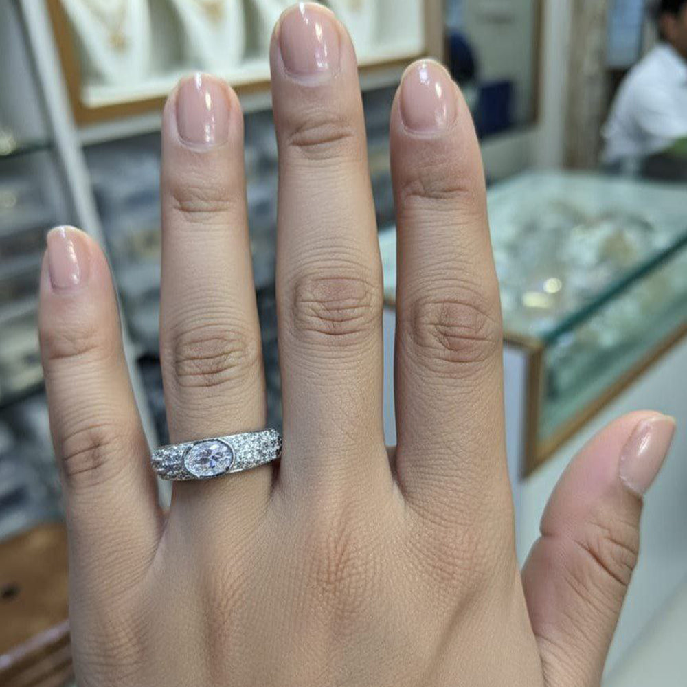 Aamrapali Radiant American Diamond Solitaire Inspired Ring