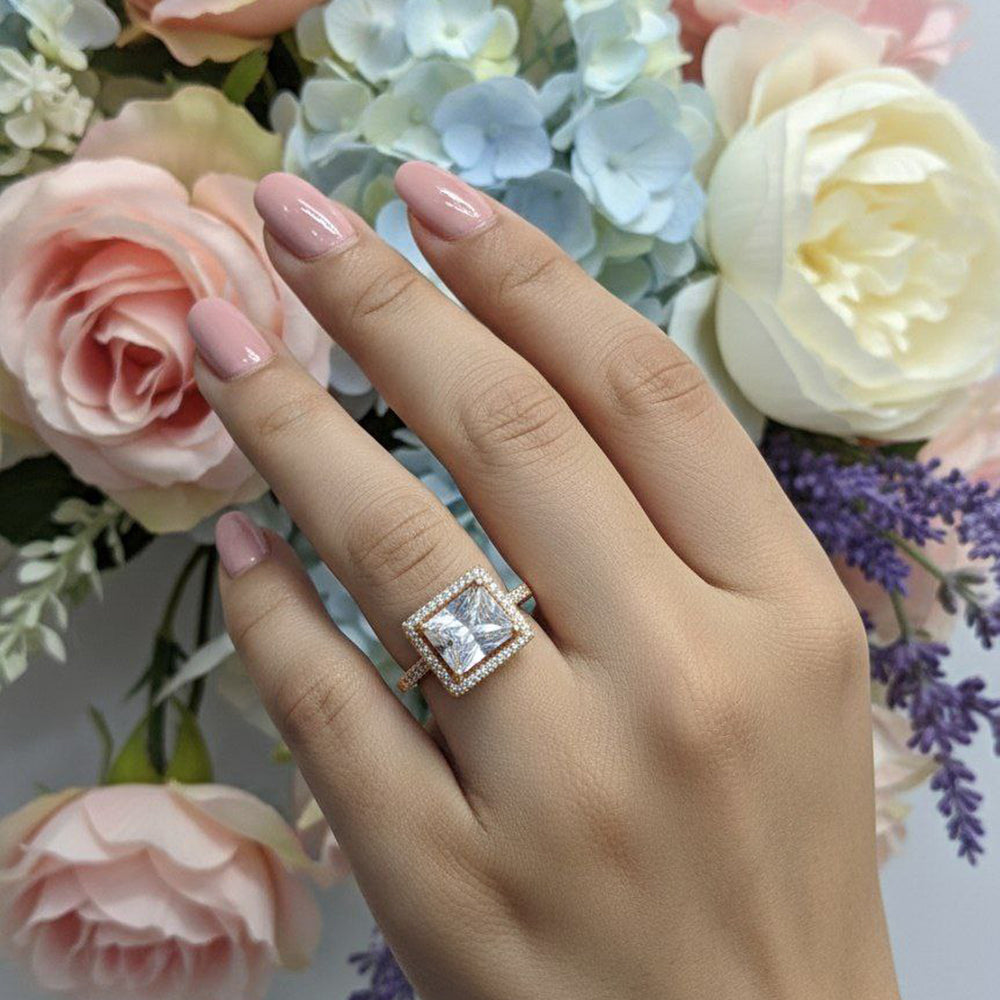 Aamrapali Radiant American Diamond Solitaire Inspired Ring