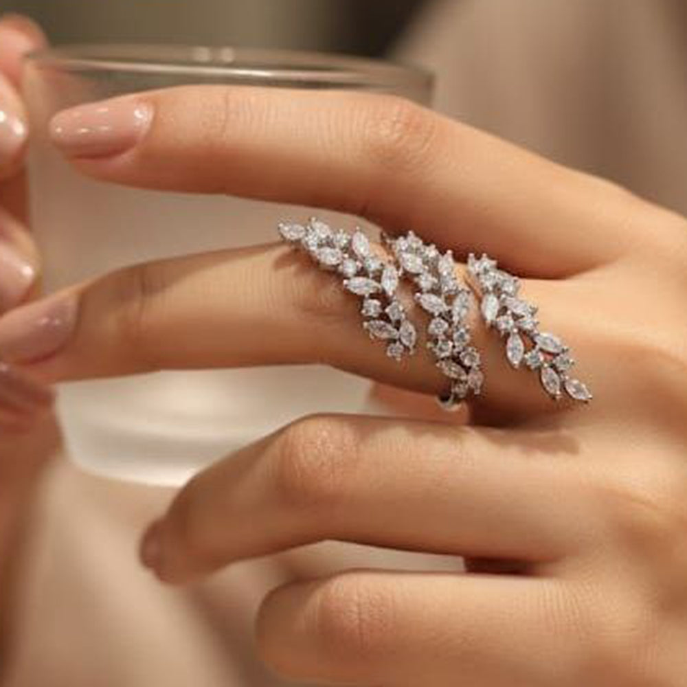 Aamrapali Radiant American Diamond Solitaire Inspired Ring