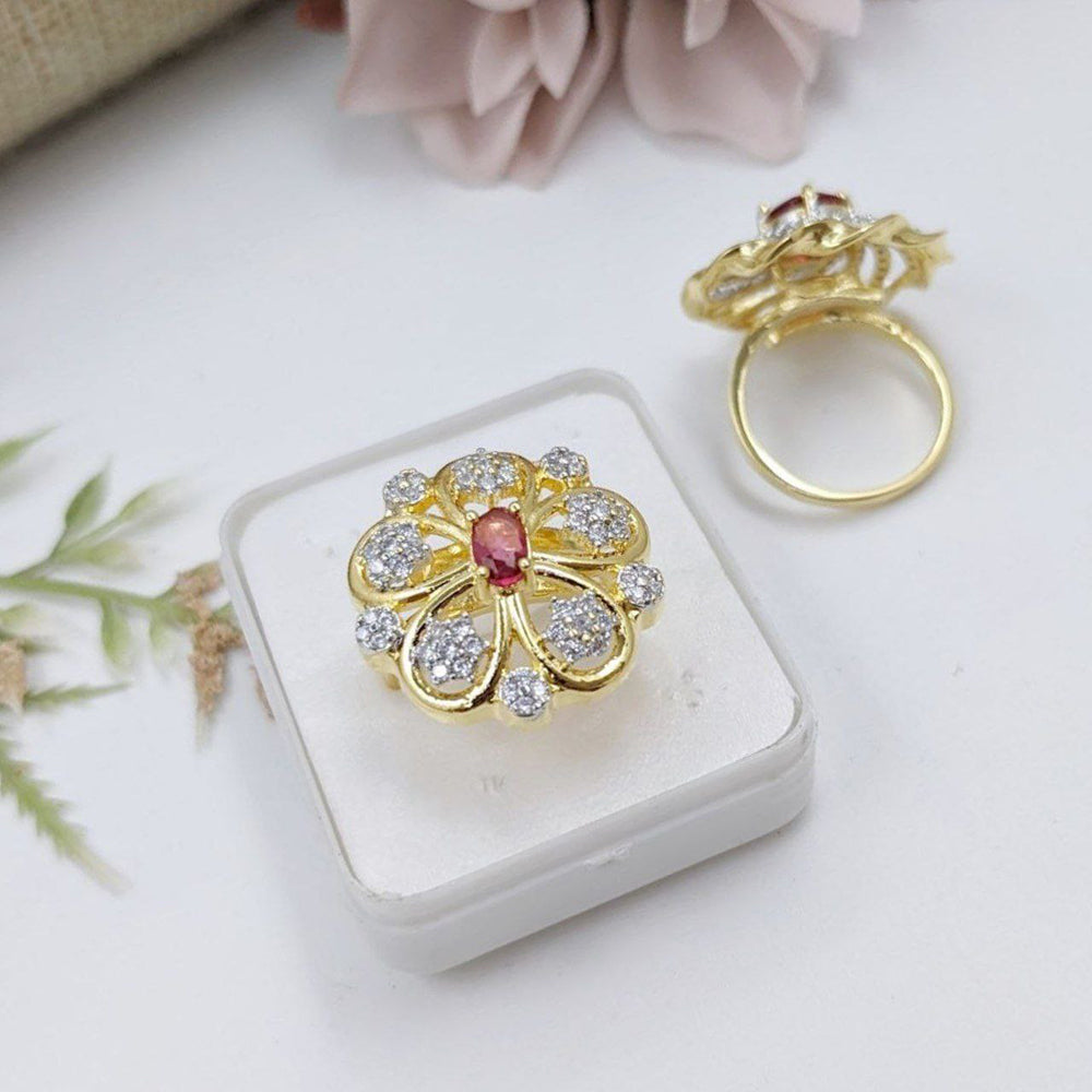 Aamrapali Radiant American Diamond Solitaire Inspired Ring