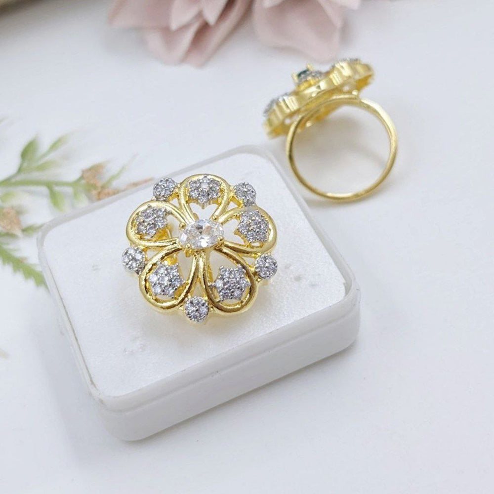 Aamrapali Radiant American Diamond Solitaire Inspired Ring
