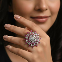 Aamrapali Radiant American Diamond Solitaire Inspired Ring