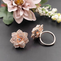 Aamrapali Glamorous Austrian Stone Flower Blossom Style Finger Ring