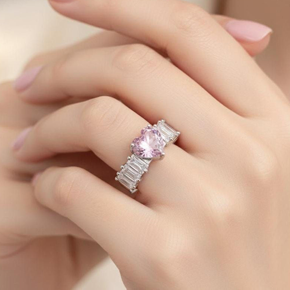Aamrapali Radiant American Diamond Heart Shape Inspired Ring