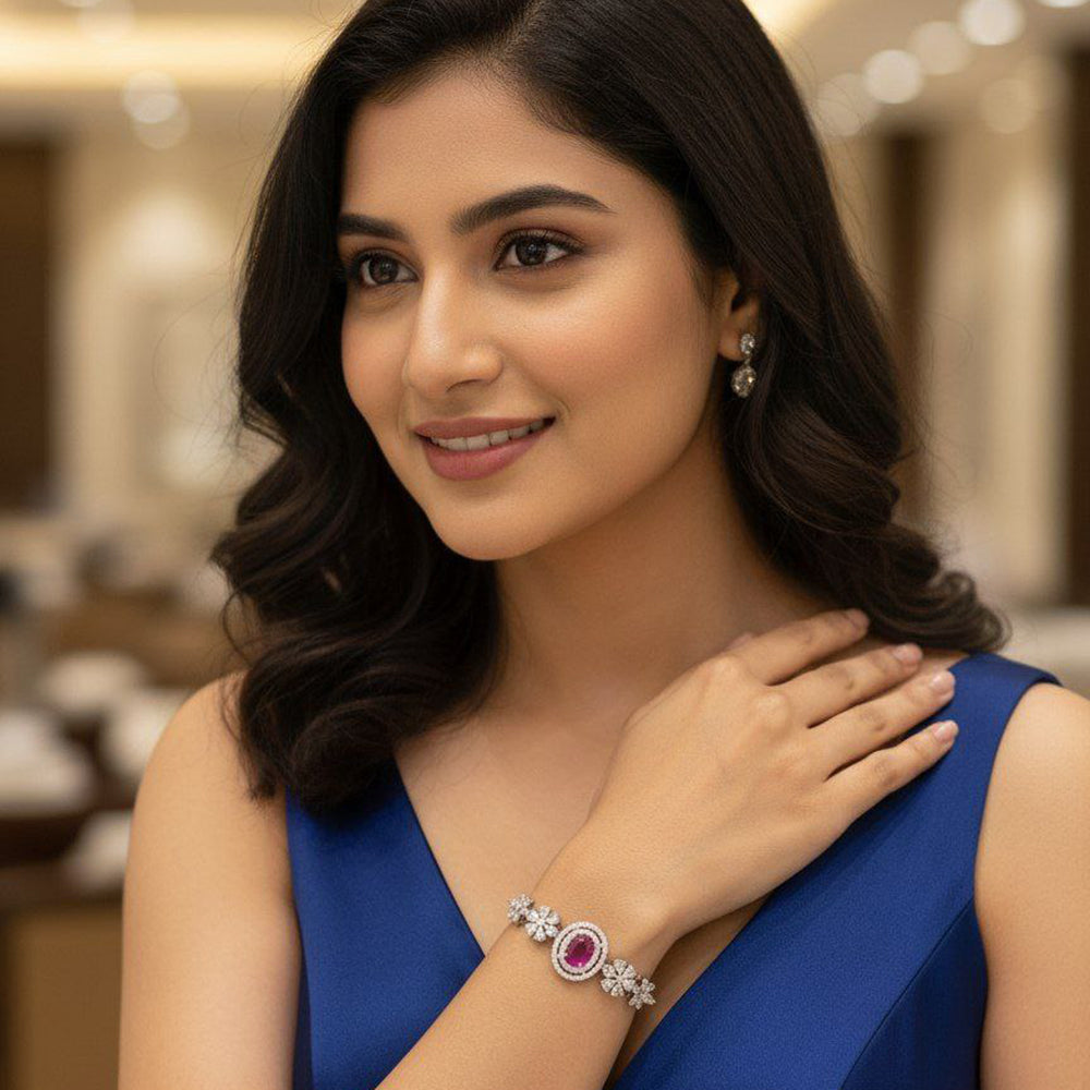 Aamrapali Glamorous Crystal And Austrian Stone Bracelet for Special Occasions