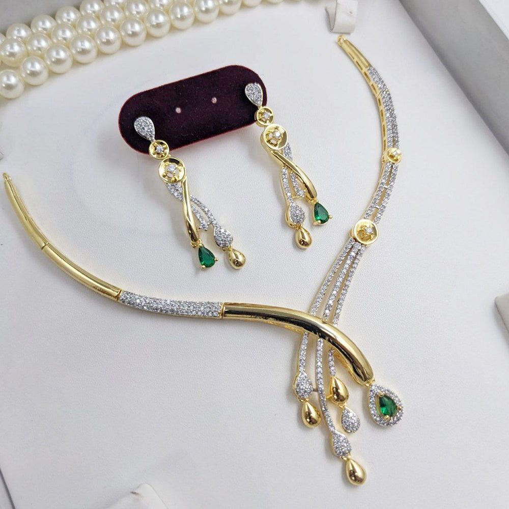 Aamrapali Glamorous Crystal And Austrian Stone Necklace Set