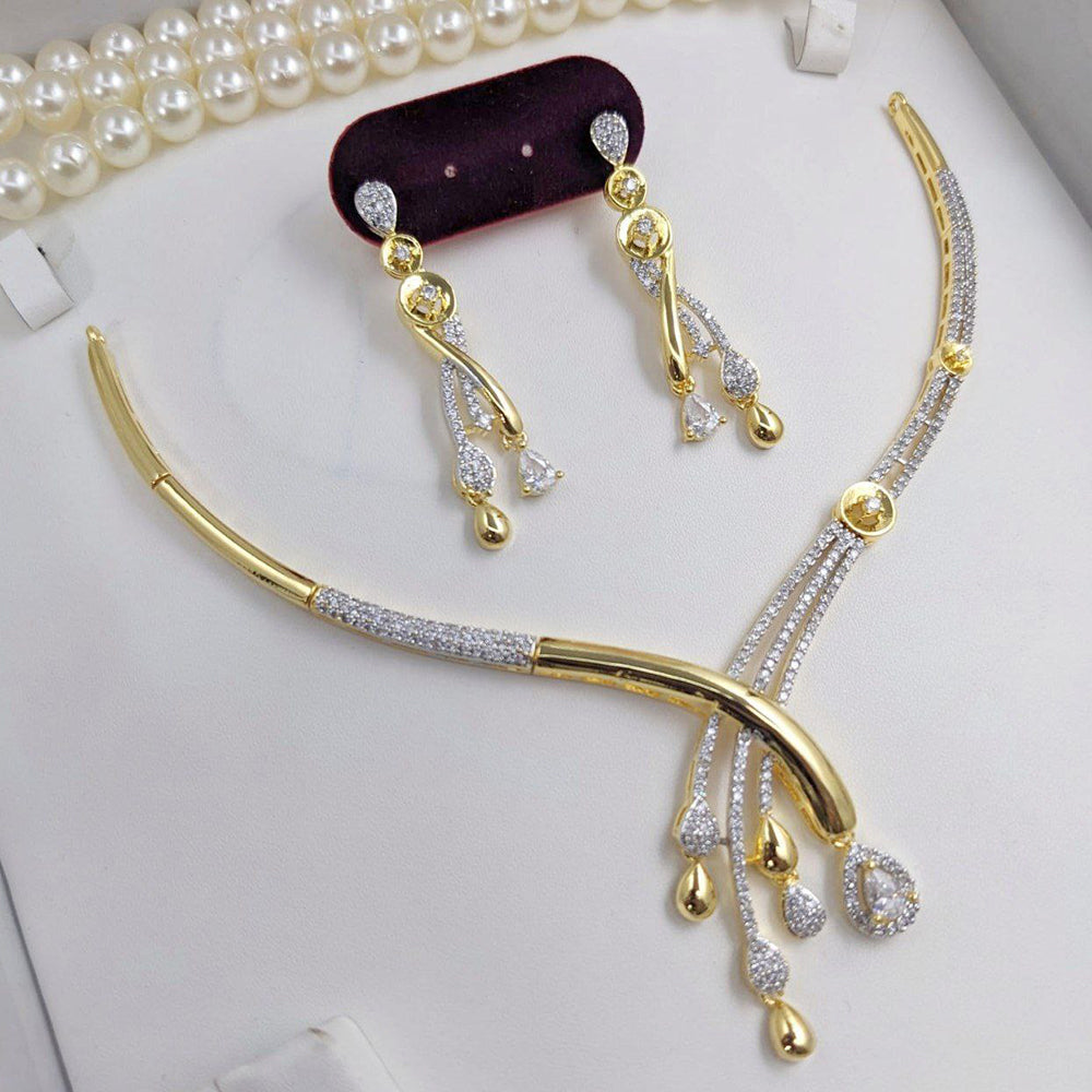 Aamrapali Glamorous Crystal And Austrian Stone Necklace Set