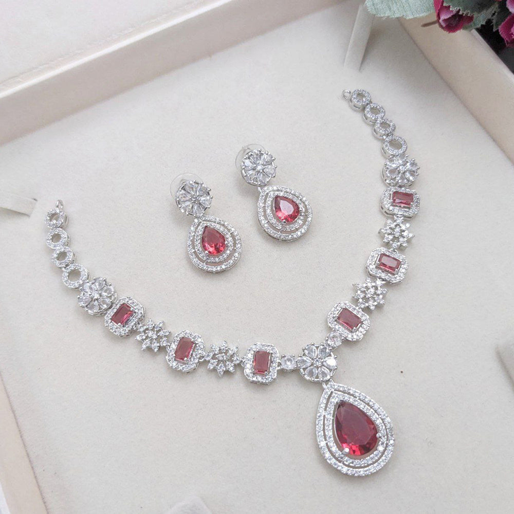 Aamrapali Glamorous American Diamond Delicate Necklace Set