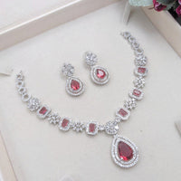 Aamrapali Glamorous American Diamond Delicate Necklace Set
