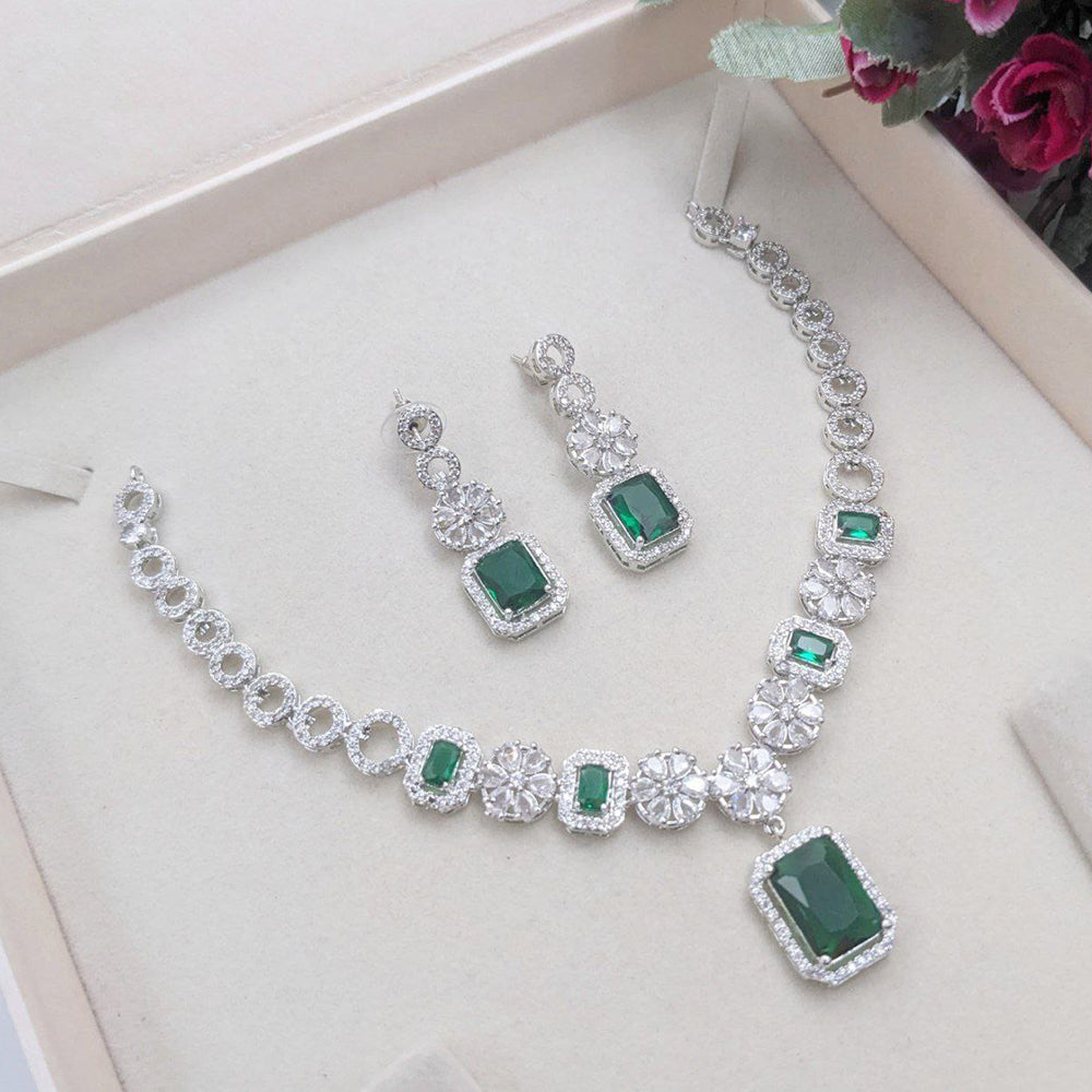 Aamrapali Glamorous American Diamond Delicate Necklace Set