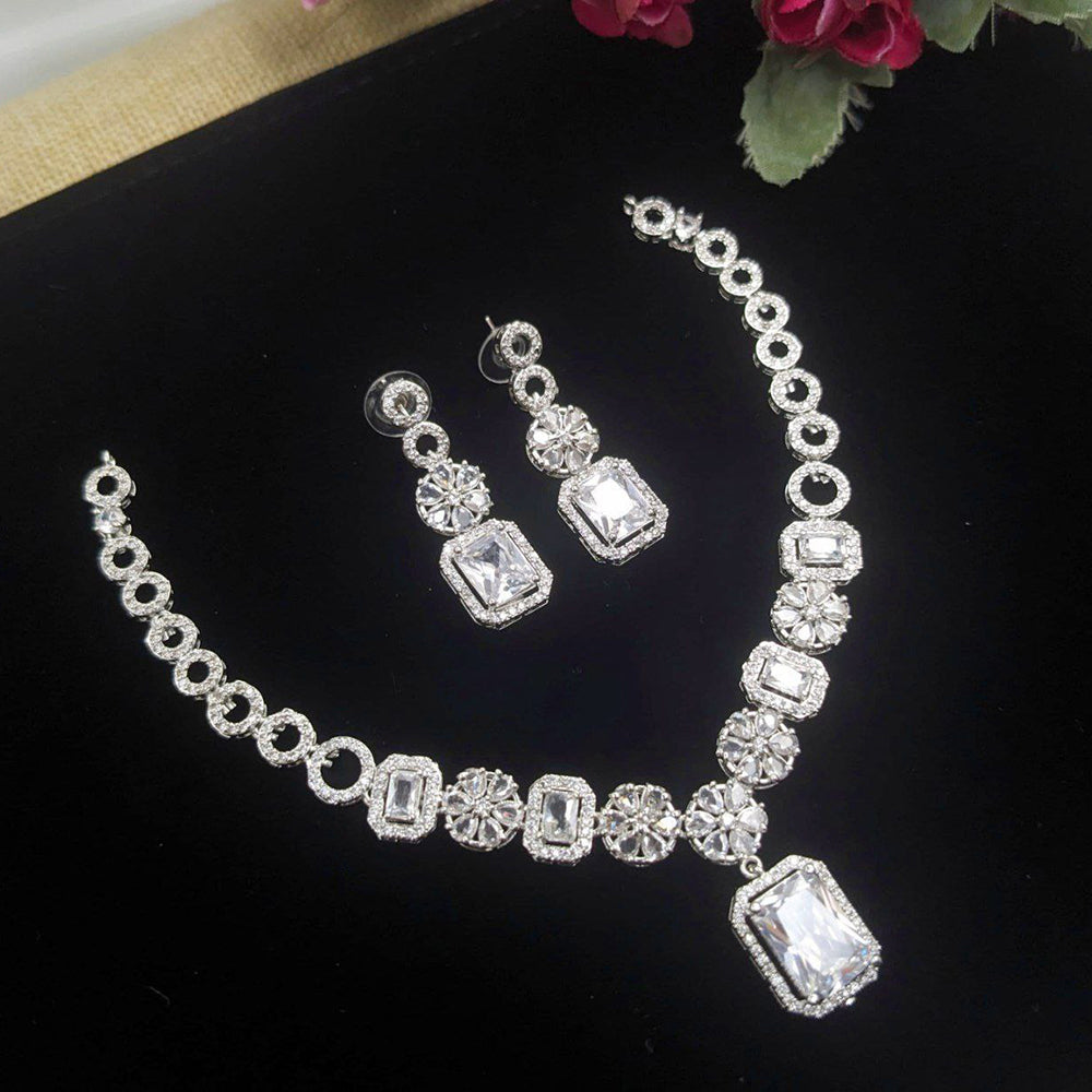 Aamrapali Glamorous American Diamond Delicate Necklace Set