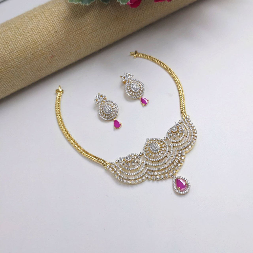 Aamrapali Glamorous Crystal And Austrian Stone Necklace Set