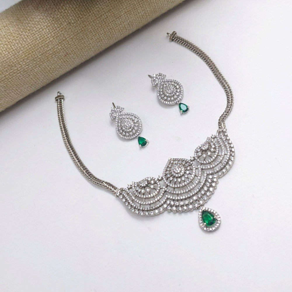 Aamrapali Glamorous Crystal And Austrian Stone Necklace Set