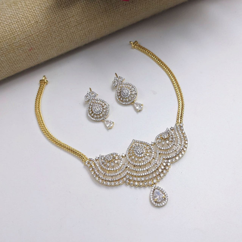 Aamrapali Glamorous Crystal And Austrian Stone Necklace Set