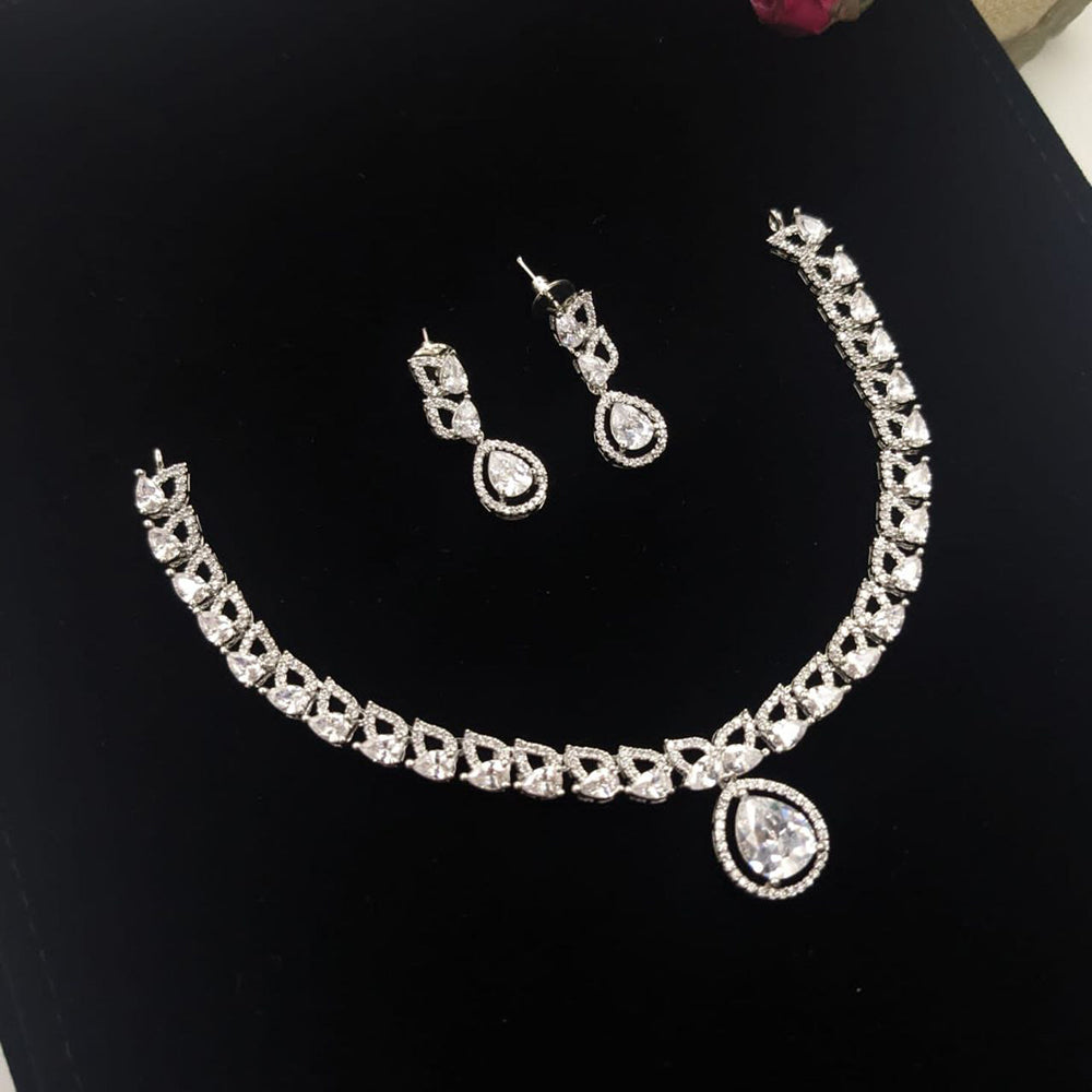Aamrapali Glamorous American Diamond Delicate Necklace Set