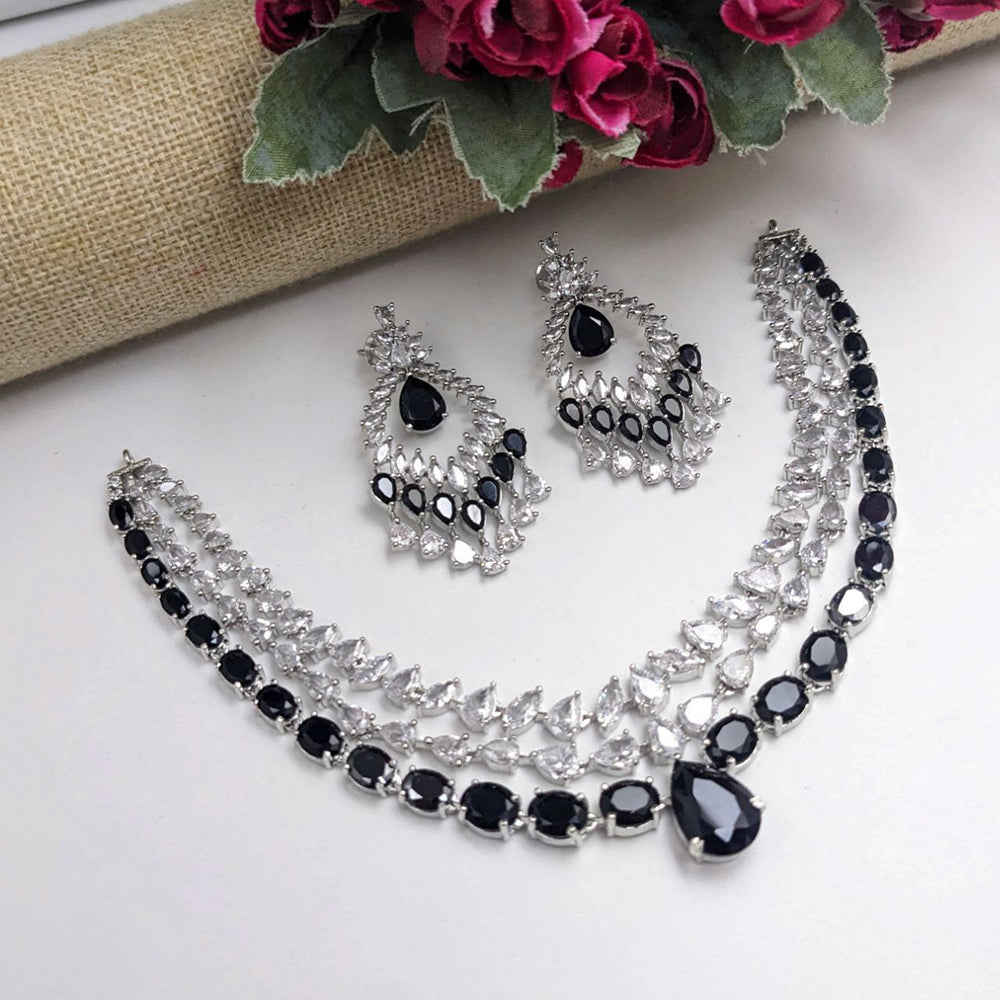 Aamrapali Glamorous American Diamond Delicate Necklace Set