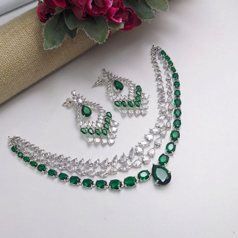 Aamrapali Glamorous American Diamond Delicate Necklace Set