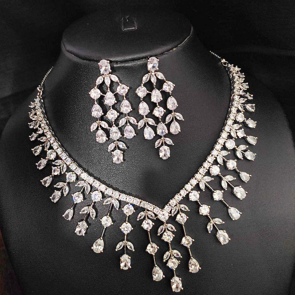 Aamrapali Glamorous American Diamond Delicate Necklace Set