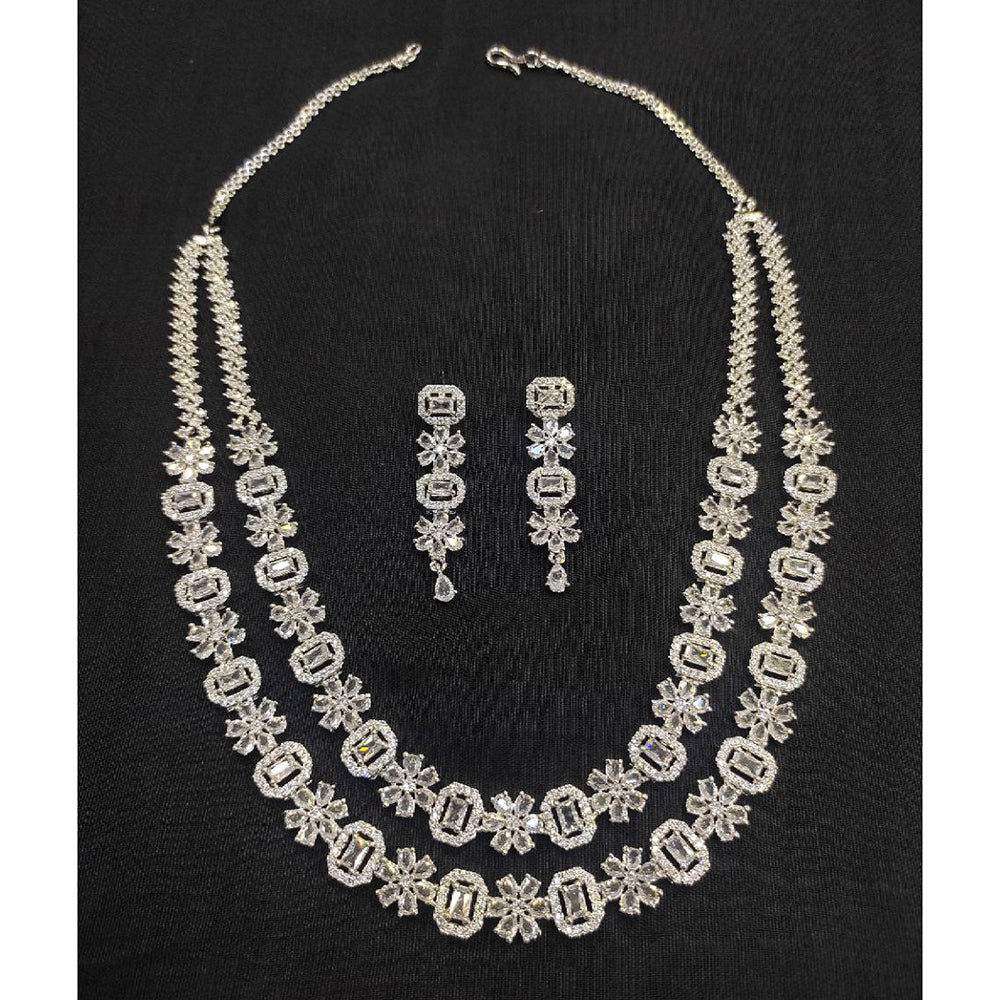 Aamrapali Glamorous American Diamond Delicate Necklace Set