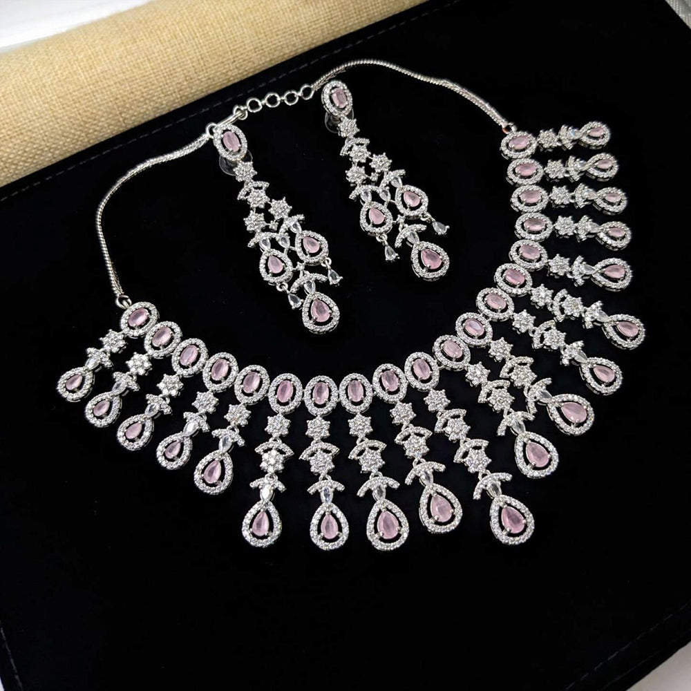 Aamrapali Glamorous American Diamond Delicate Necklace Set
