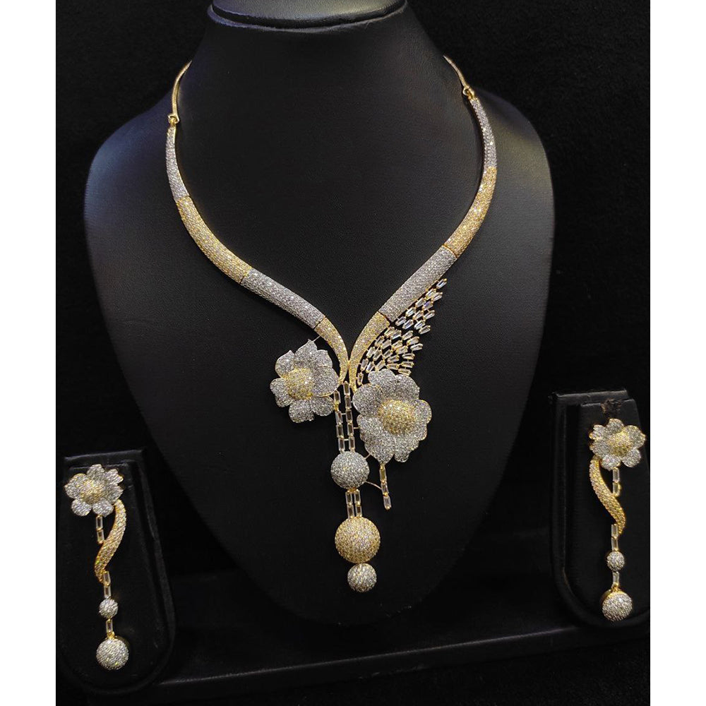 Aamrapali Luxury Austrian Stone Floral Jewelry Necklace Set