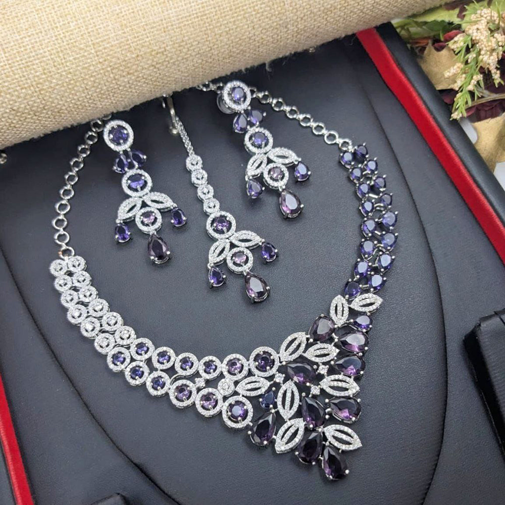Aamrapali Glamorous American Diamond Delicate Necklace Set