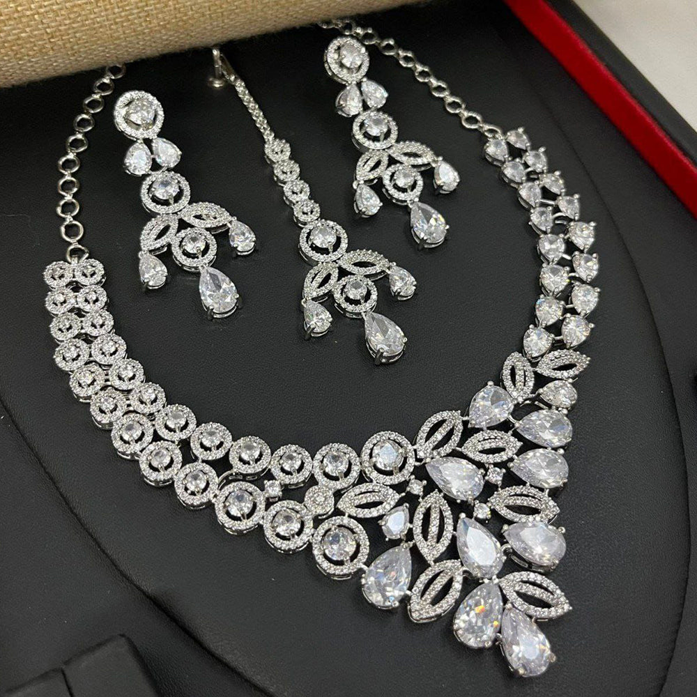 Aamrapali Glamorous American Diamond Delicate Necklace Set