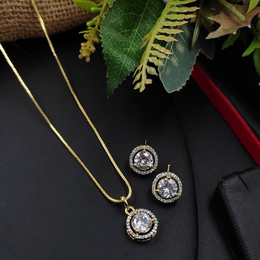 Aamrapali Classic Austrian Stone Chain Pendant Set