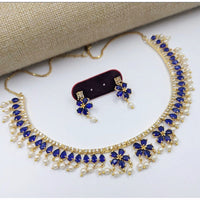 Aamrapali Luxe Spark Crystal Stone And Pearls Necklace Set