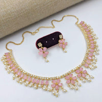 Aamrapali Luxe Spark Crystal Stone And Pearls Necklace Set